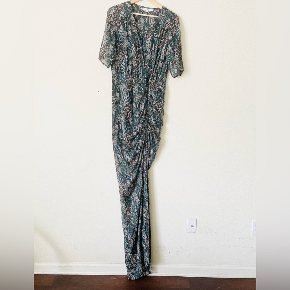 Veronica Beard SIZE 8 Mariposa 100% silk midi dress in blue paisley print - Picture 3 of 8